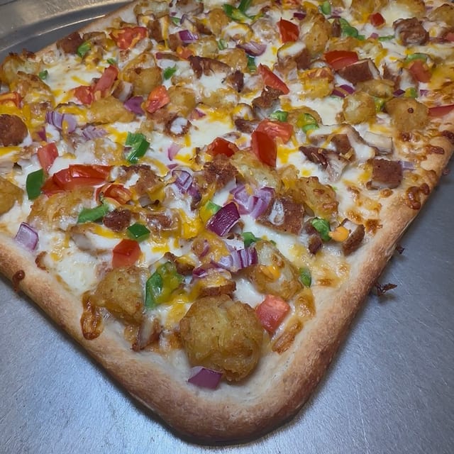 The Tot Bomb Pizza.