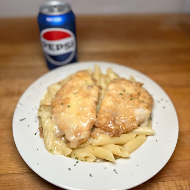 Pasta & Can of Soda.