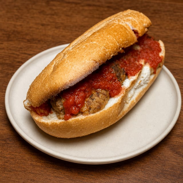 Meatball Parmigiana Hero.