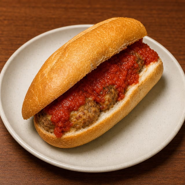 Meatball Parmigiana Hero.