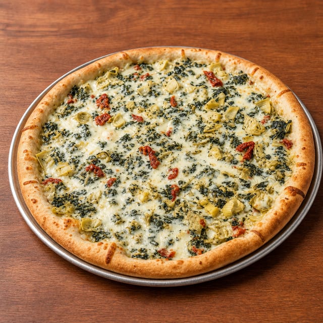 Spinach and Artichoke Pizza.